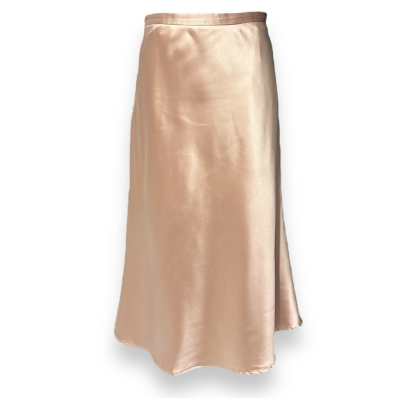COMMONSENSE High Waisted Satin Midi Skirt Apricot - Picture 11 of 11